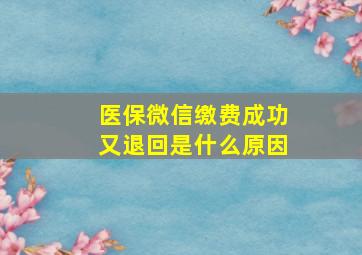 医保微信缴费成功又退回是什么原因