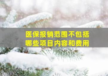 医保报销范围不包括哪些项目内容和费用