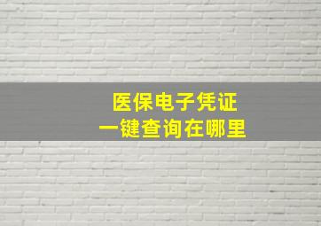 医保电子凭证一键查询在哪里