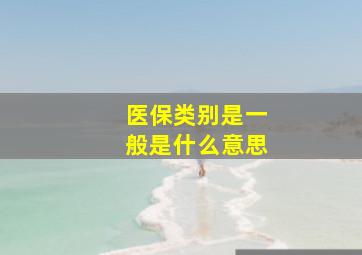 医保类别是一般是什么意思