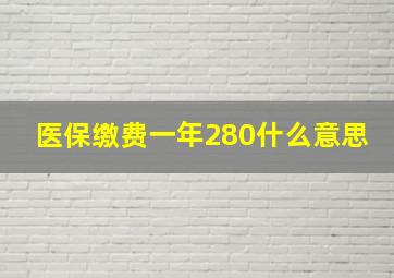 医保缴费一年280什么意思