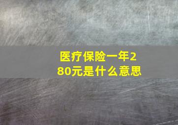 医疗保险一年280元是什么意思