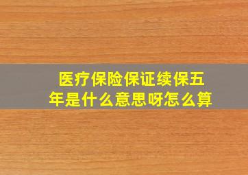 医疗保险保证续保五年是什么意思呀怎么算