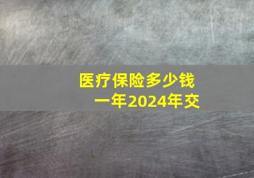 医疗保险多少钱一年2024年交