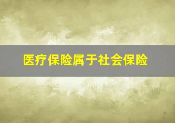 医疗保险属于社会保险