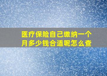 医疗保险自己缴纳一个月多少钱合适呢怎么查