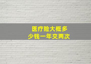 医疗险大概多少钱一年交两次