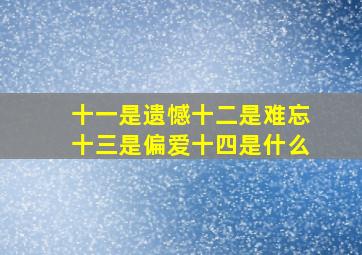 十一是遗憾十二是难忘十三是偏爱十四是什么