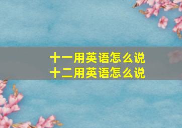 十一用英语怎么说十二用英语怎么说