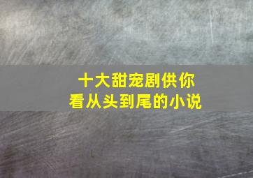 十大甜宠剧供你看从头到尾的小说