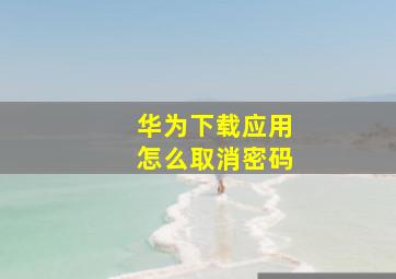 华为下载应用怎么取消密码