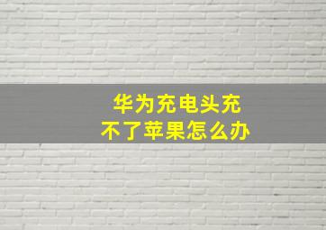 华为充电头充不了苹果怎么办