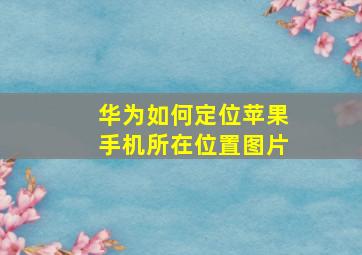 华为如何定位苹果手机所在位置图片