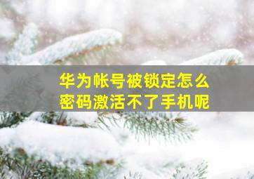 华为帐号被锁定怎么密码激活不了手机呢