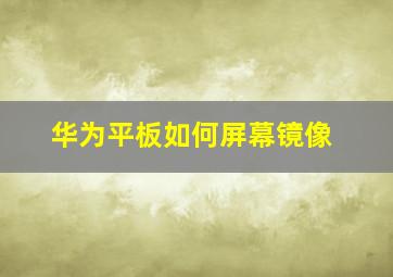 华为平板如何屏幕镜像