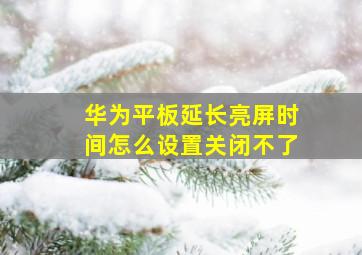 华为平板延长亮屏时间怎么设置关闭不了