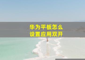 华为平板怎么设置应用双开