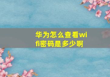 华为怎么查看wifi密码是多少啊