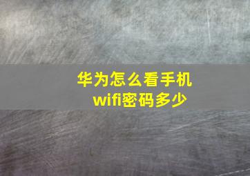 华为怎么看手机wifi密码多少