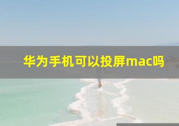 华为手机可以投屏mac吗