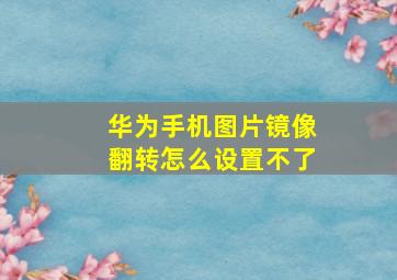 华为手机图片镜像翻转怎么设置不了