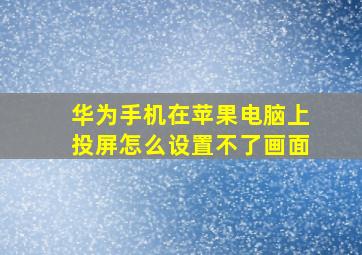 华为手机在苹果电脑上投屏怎么设置不了画面