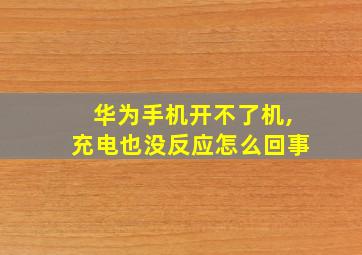 华为手机开不了机,充电也没反应怎么回事