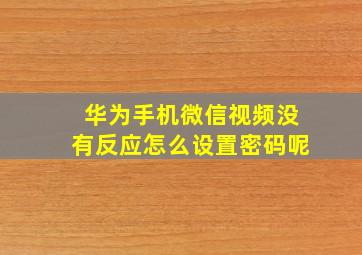 华为手机微信视频没有反应怎么设置密码呢