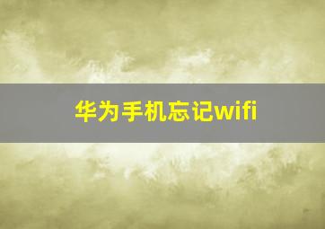 华为手机忘记wifi