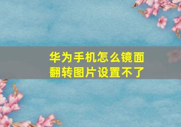 华为手机怎么镜面翻转图片设置不了