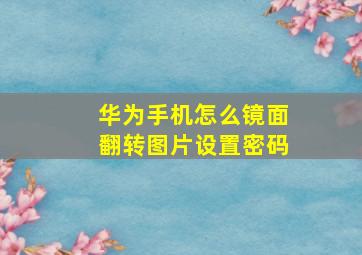 华为手机怎么镜面翻转图片设置密码