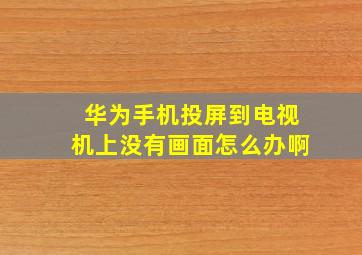 华为手机投屏到电视机上没有画面怎么办啊