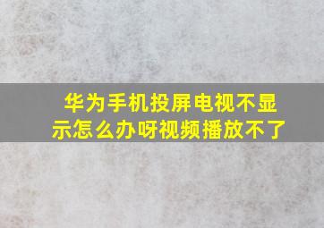 华为手机投屏电视不显示怎么办呀视频播放不了