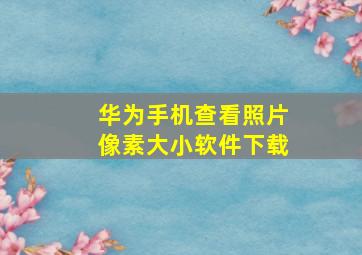 华为手机查看照片像素大小软件下载