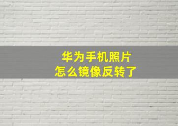 华为手机照片怎么镜像反转了