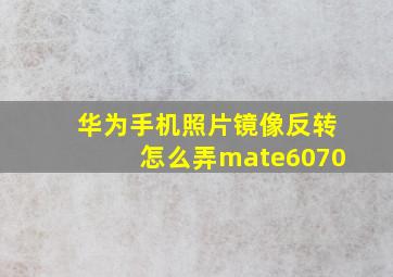 华为手机照片镜像反转怎么弄mate6070