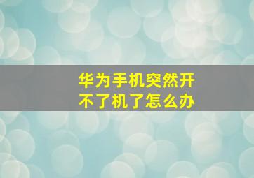 华为手机突然开不了机了怎么办