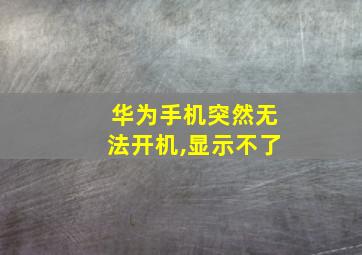 华为手机突然无法开机,显示不了