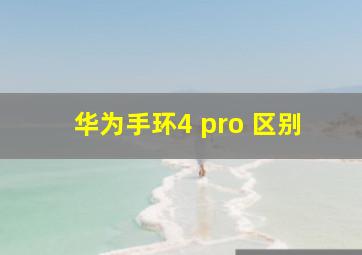 华为手环4 pro 区别