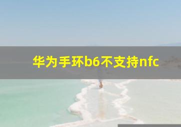 华为手环b6不支持nfc