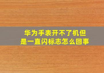 华为手表开不了机但是一直闪标志怎么回事