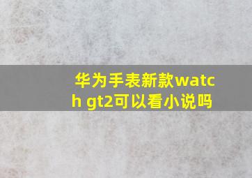 华为手表新款watch gt2可以看小说吗