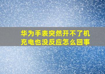 华为手表突然开不了机充电也没反应怎么回事