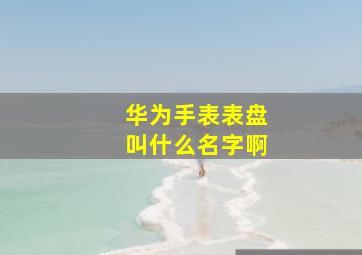 华为手表表盘叫什么名字啊