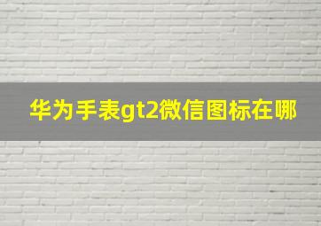 华为手表gt2微信图标在哪