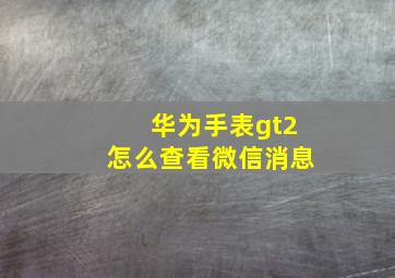 华为手表gt2怎么查看微信消息