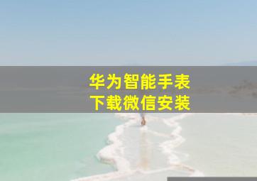 华为智能手表下载微信安装