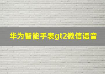 华为智能手表gt2微信语音