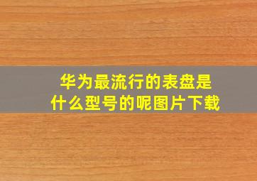 华为最流行的表盘是什么型号的呢图片下载