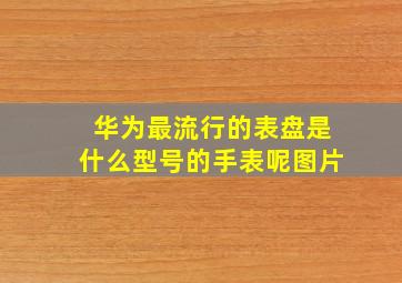 华为最流行的表盘是什么型号的手表呢图片